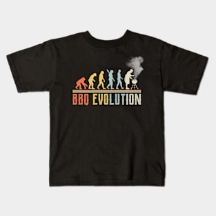 BBQ Evolution and Grill Lovers | Retro Vintage Distressed Kids T-Shirt